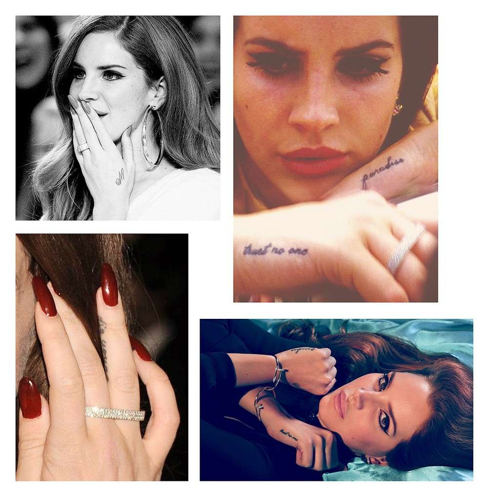 Tatuaggi sulle mani di Lana del Rey