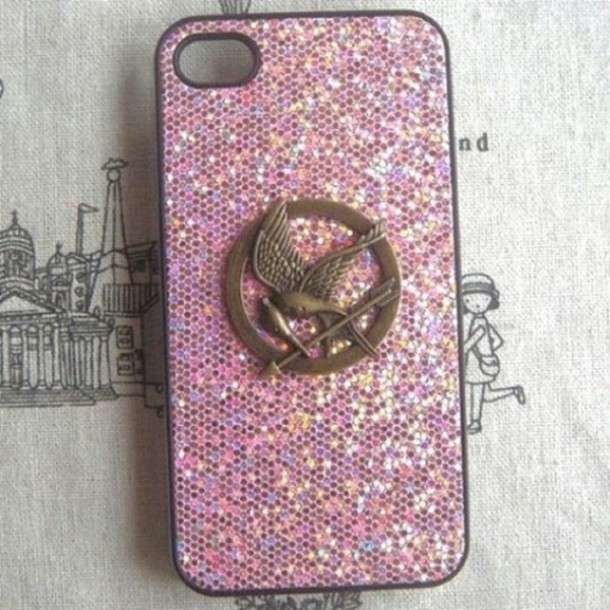 Cover di Hunger Games rosa con brillantini 