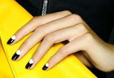 Reverse french manicure nera e bianca