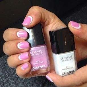 Reverse manicure bianca e rosa