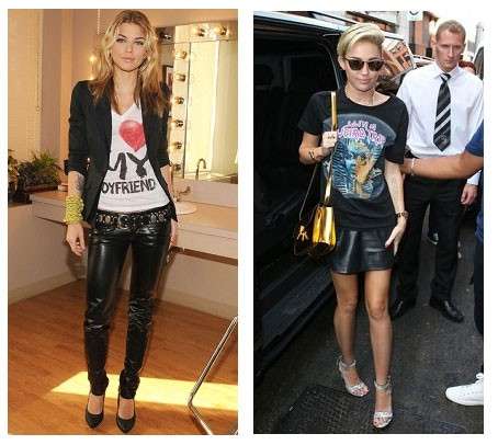 Chloe Moretz e Miley Cyrus con le t-shirt con scritte
