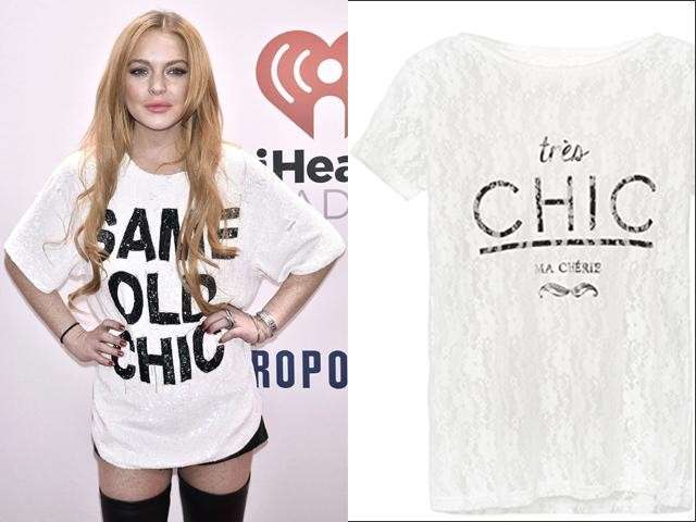 La t-shirt con scritta di Lindsay Lohan