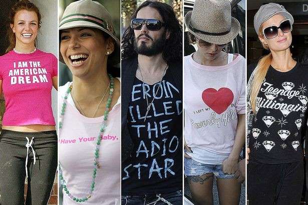 Le t-shirt con scritte delle star
