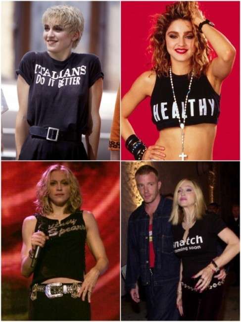 Le t-shirt con scritte di Madonna