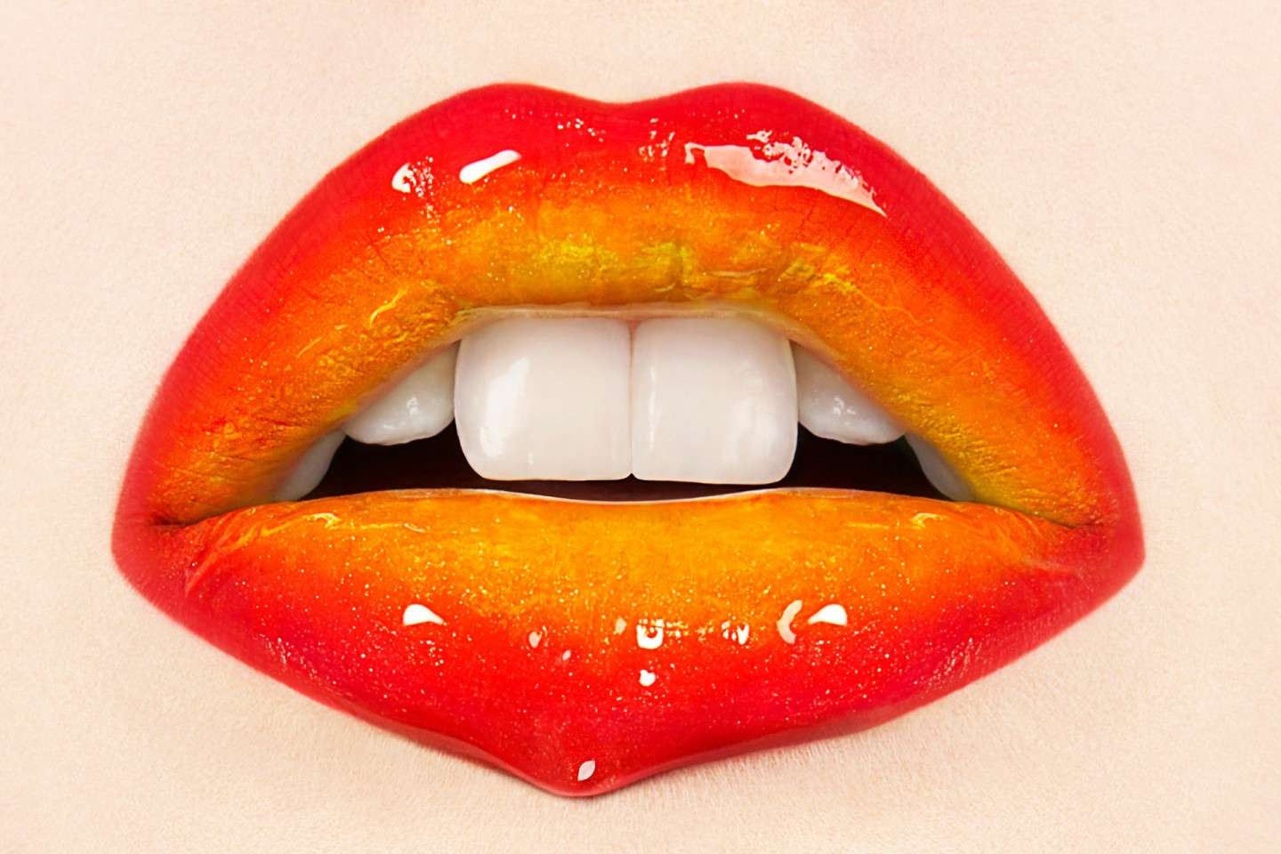 Ombre lip bicolore rosso e giallo