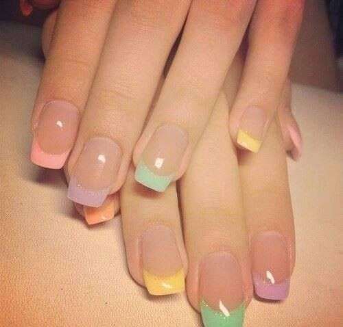 French manicure multicolor