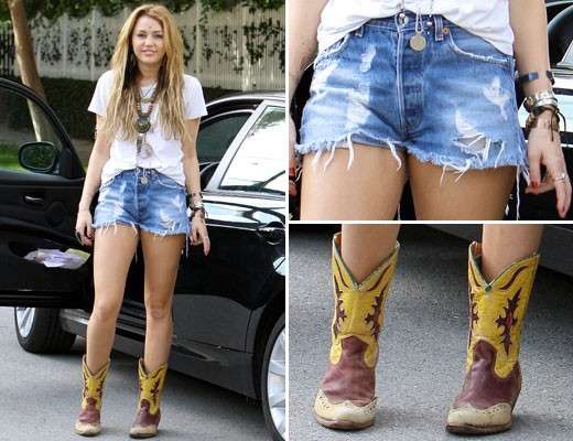 Miley Cyrus con look country