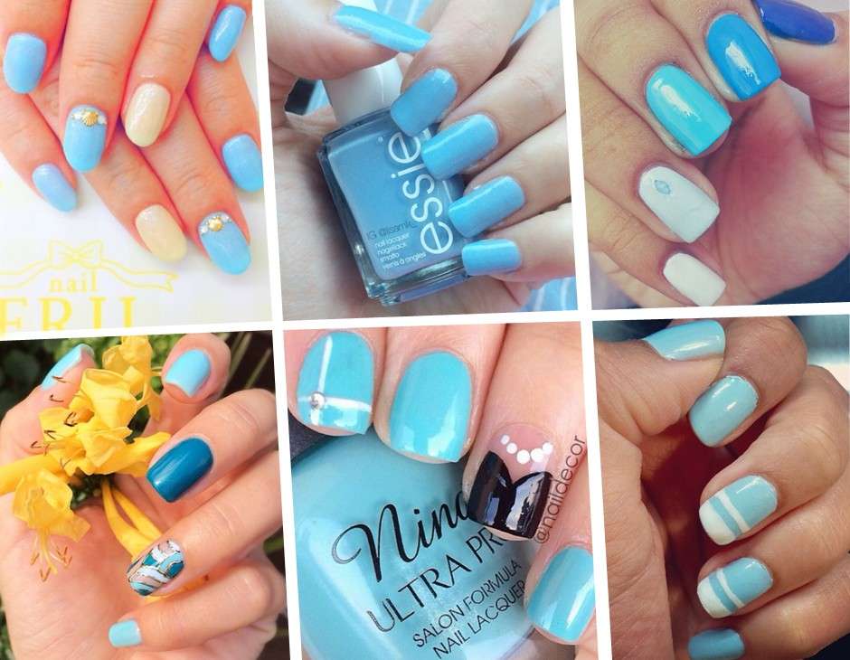 Le nail art azzurre per l'estate 2015