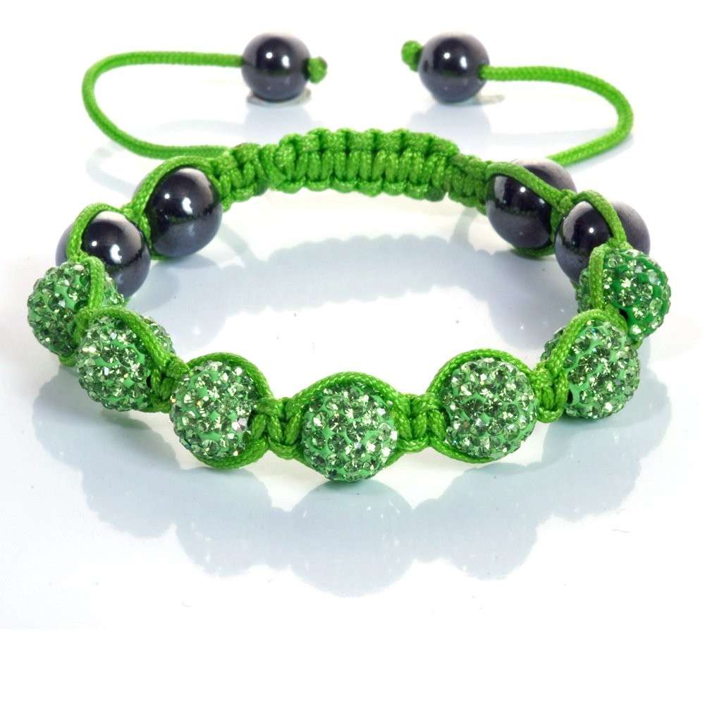 Bracciale verde di perle e filo