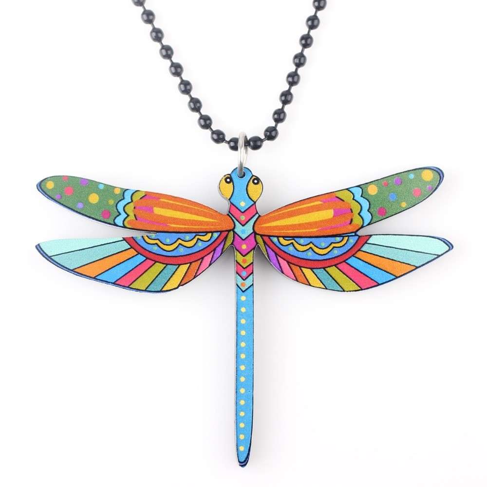 Collana con libellula colorata