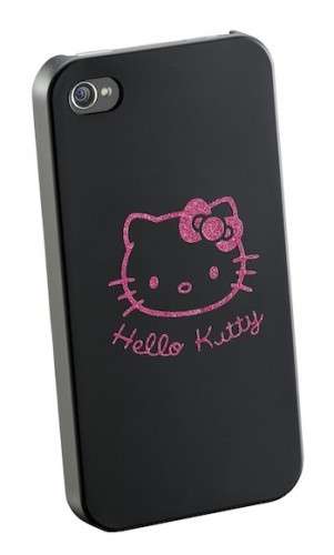 Cover nera con volto di Hello Kitty