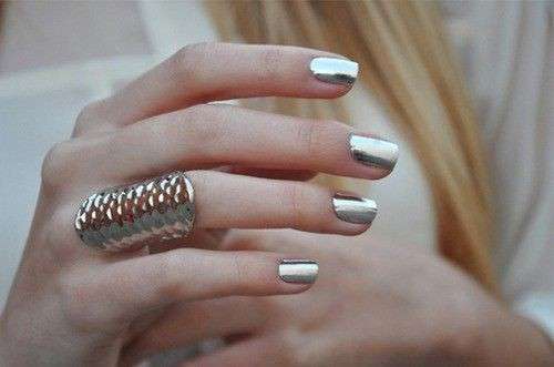 Manicure silver metallizzata