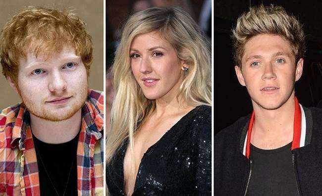 Il triangolo Ed Sheeran, Ellie Goulding e Niall Horan