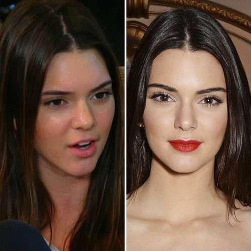Kendall Jenner con e senza makeup