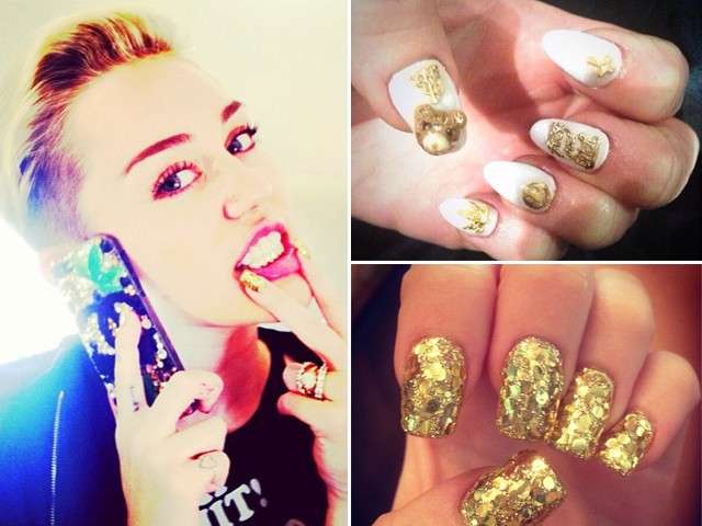 La nail art gioiello di Miley Cyrus