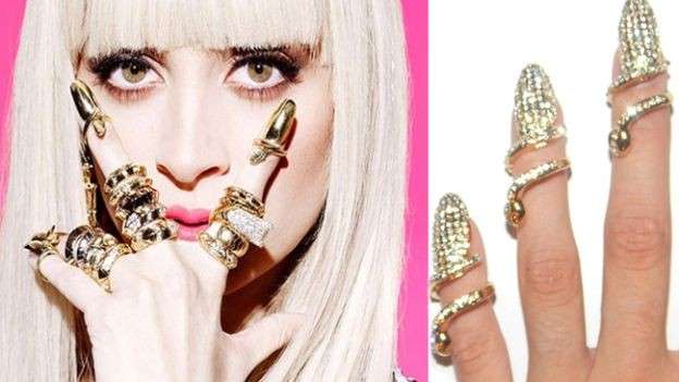 Nail art gioiello di Lady Gaga