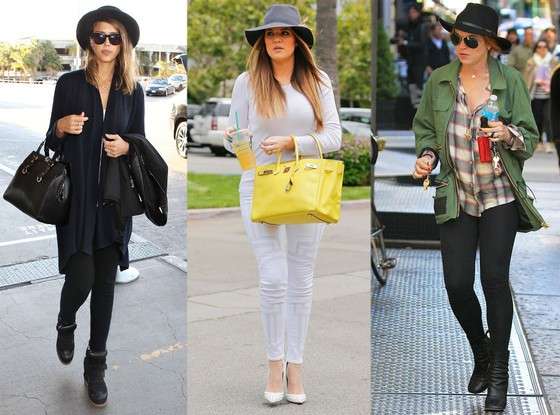 Lindsay Lohan, Jessica Alba, Khloe Kardashian indossano il brimmed