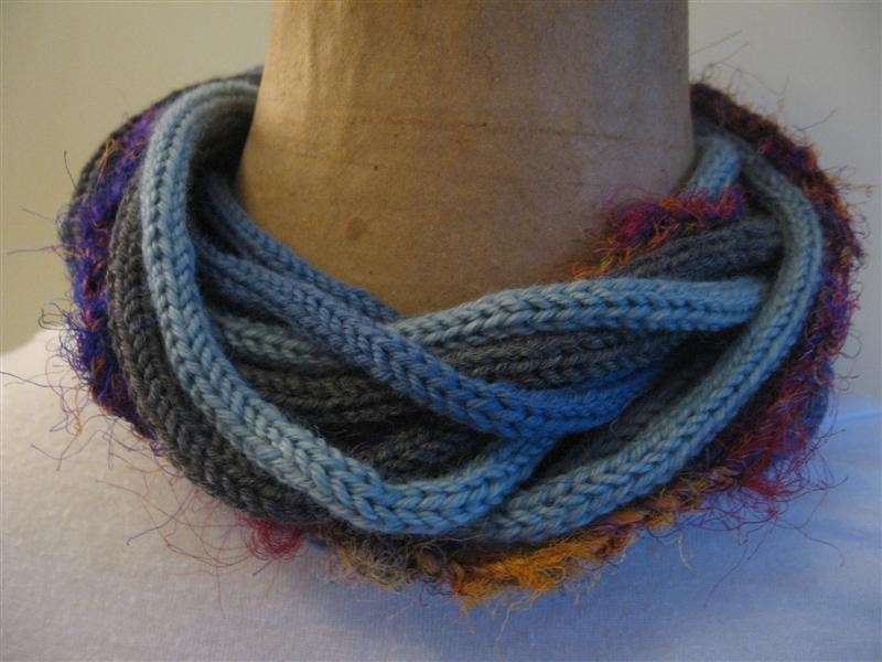 Collana tricotin di lana e seta