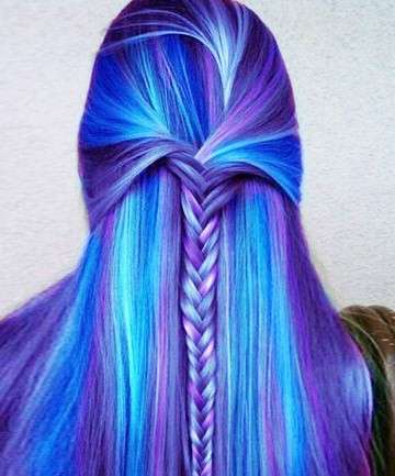 Galaxy hair azzurro e viola