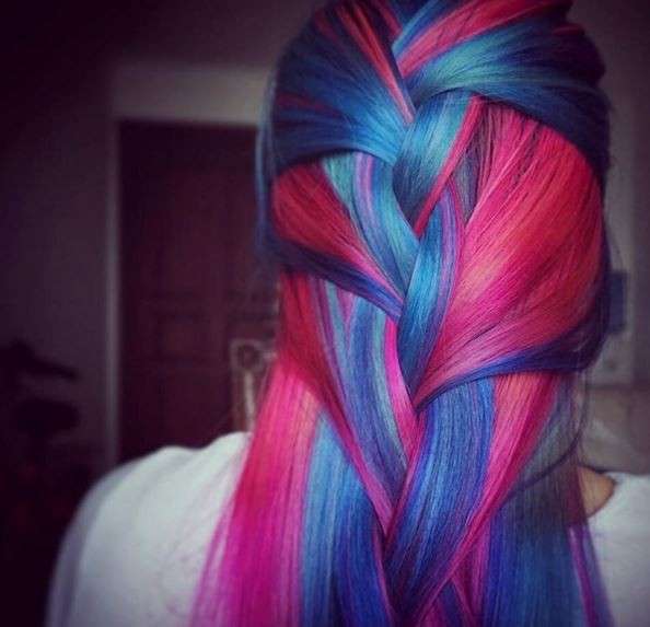 Galaxy hair rosa e azzurro