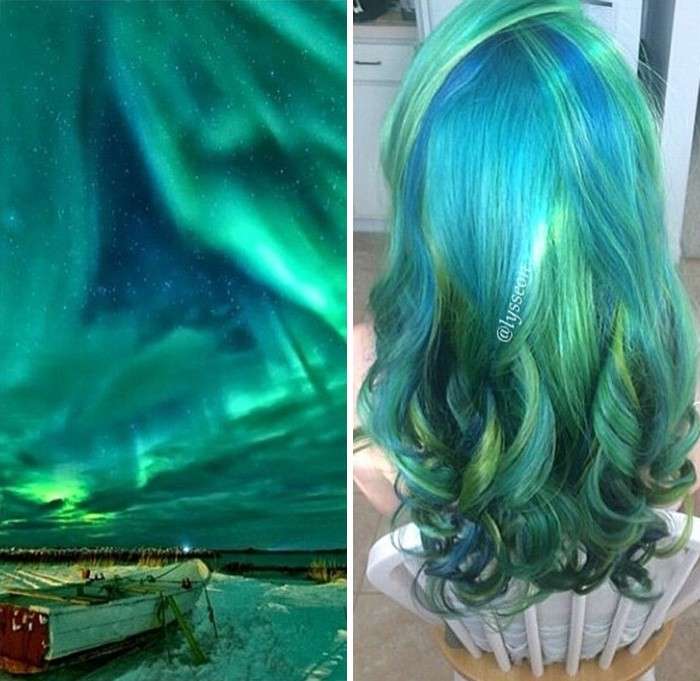 Galaxy hair verde smeraldo