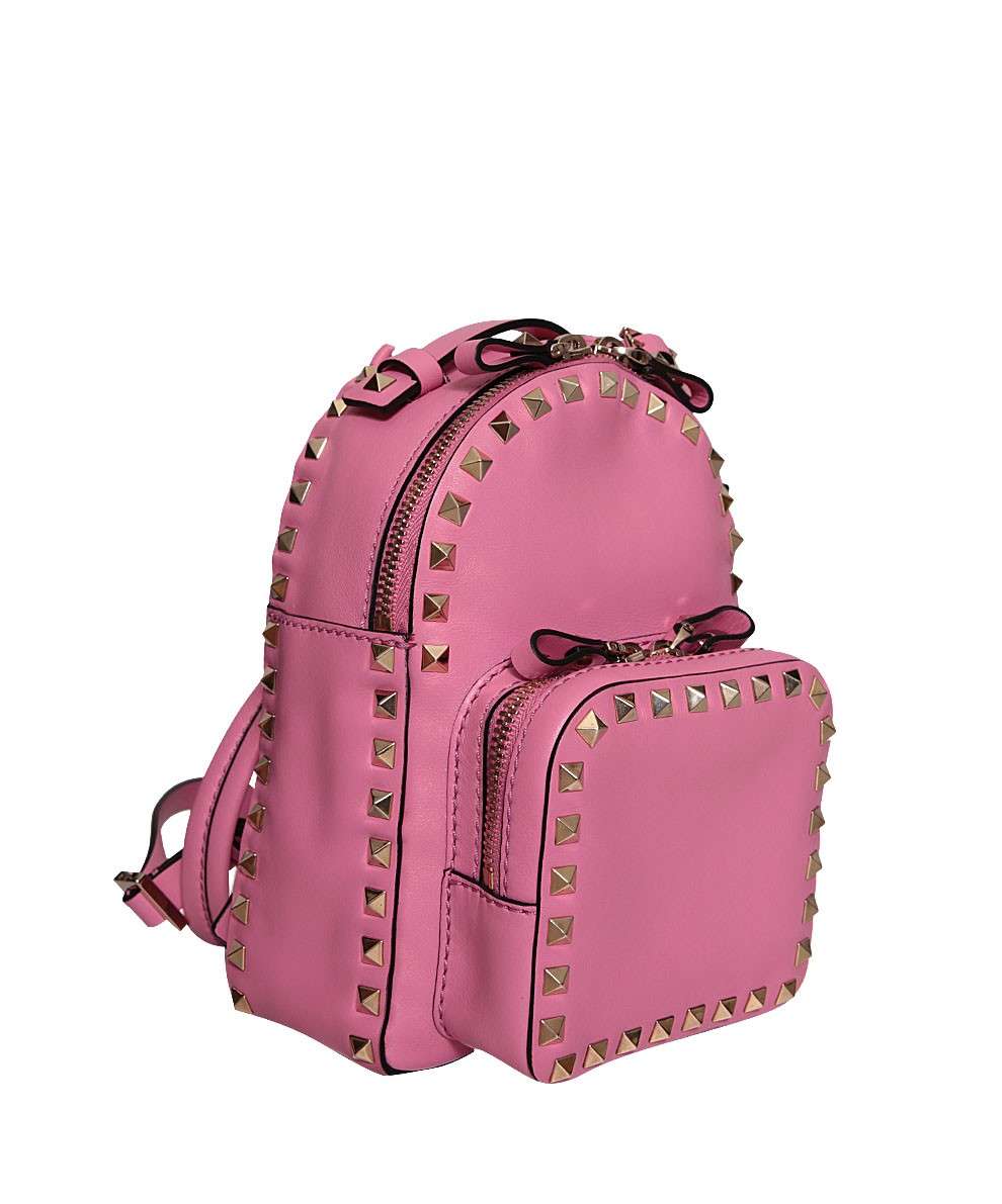 Zainetto rosa con borchie