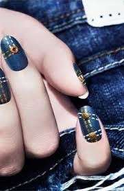 Denim nail art blue