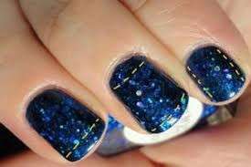 Denim nail art blue scuro