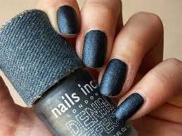 Denim nail art blu scuro