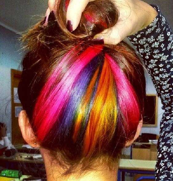 Secret rainbow hair