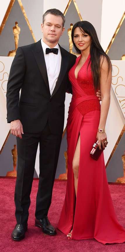 Matt Damon e Luciana Barroso agli Oscar 2016