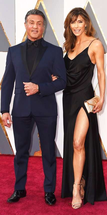 Sylvester Stallone e Jennifer Flavin agli Oscar 2016