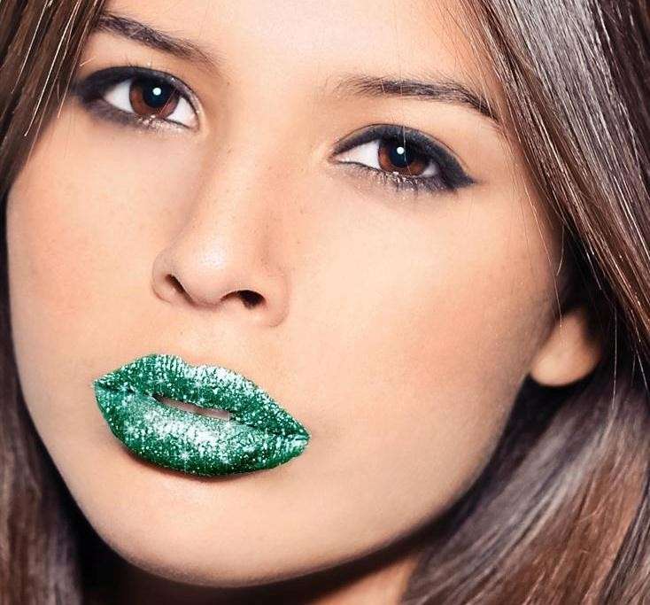 Glitter verde per labbra