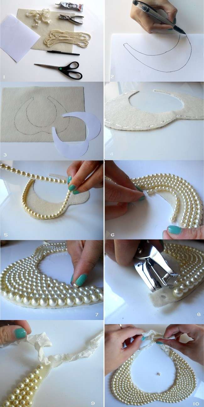 Come realizzare un colletto con una collana rotta