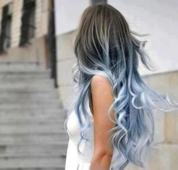 Ombre hair blue denim