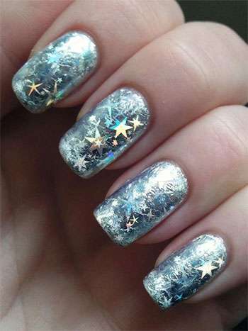 Nail art silver con stelle