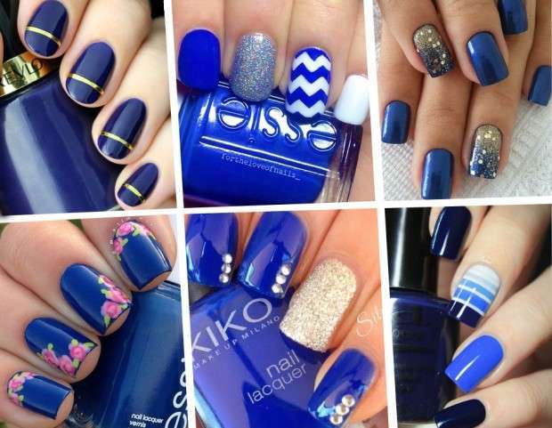 Le nail art blu