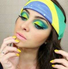 Makeup giallo e verde come le Olimpiadi di Rio