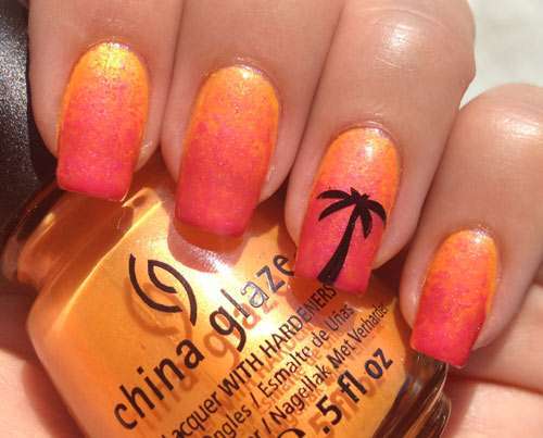 I colori del tramonto e una palma