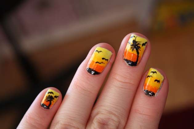 I colori della nail art con tramonto