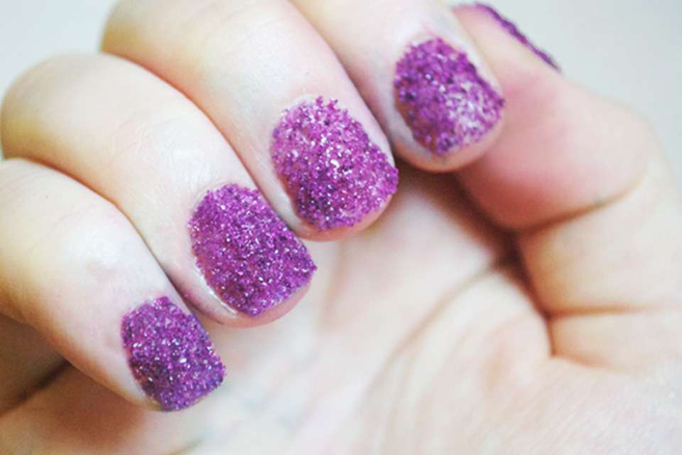 Sand manicure lilla