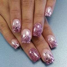 Nail art glitter rosa