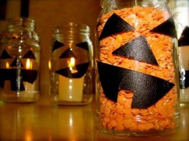 Barattoli porta candele per Halloween