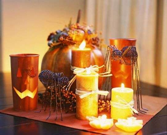 Centrotavola con candele per Halloween