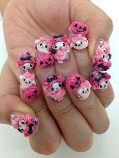 Nail art Kawaii con panda