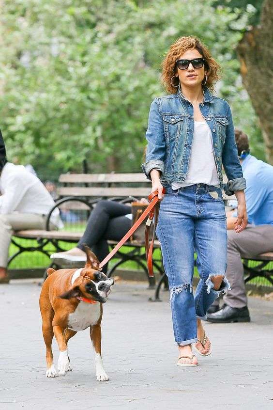 Jennifer Lopez con il suo cane