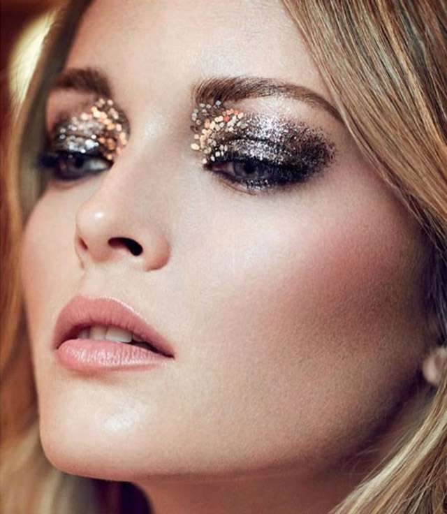 Make up color bronzo con glitter