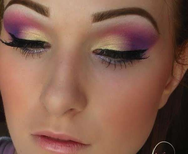 Makeup viola e giallo