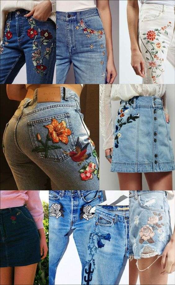 Idee per toppe ricamate sui jeans