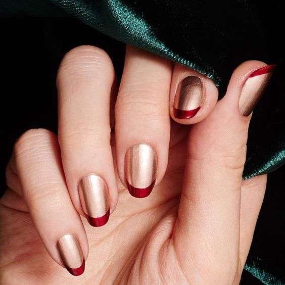 French manicure color rame e rosso